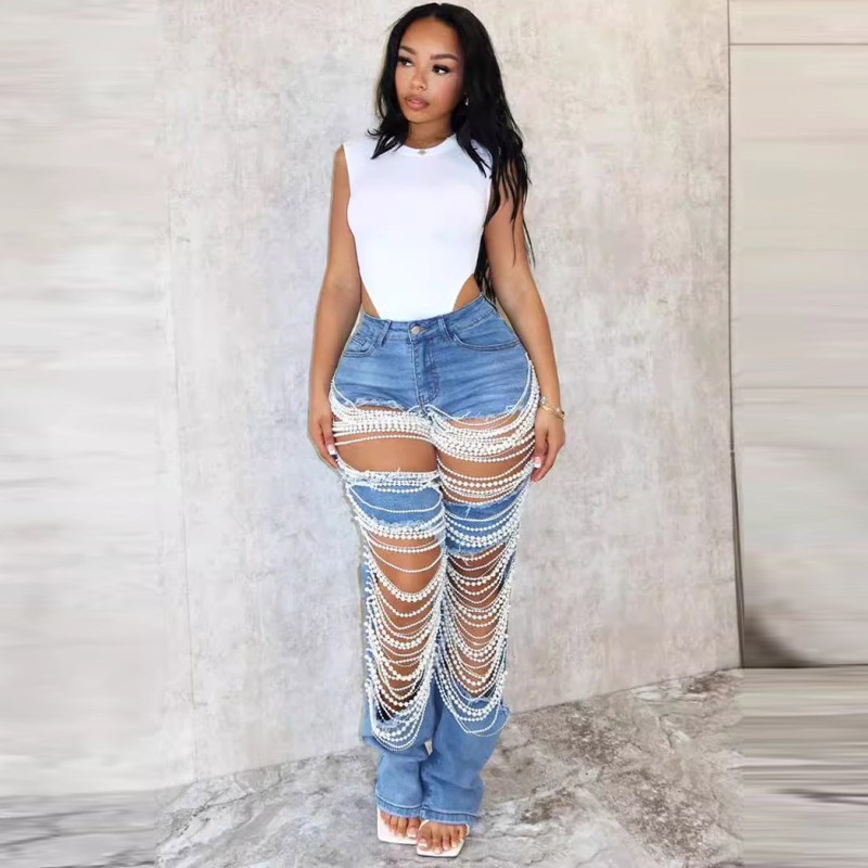 Summer Women Fashion Heavy Industry Beaded Beaded ...